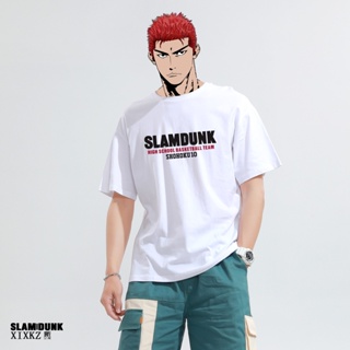 cotton100%[hot]✻▲Slam Dunk เสื้อยืดผู้ชายแขนสั้นเสื้อบาสเก็ตบอลกีฬา Sakuragi Hanado S-5XL