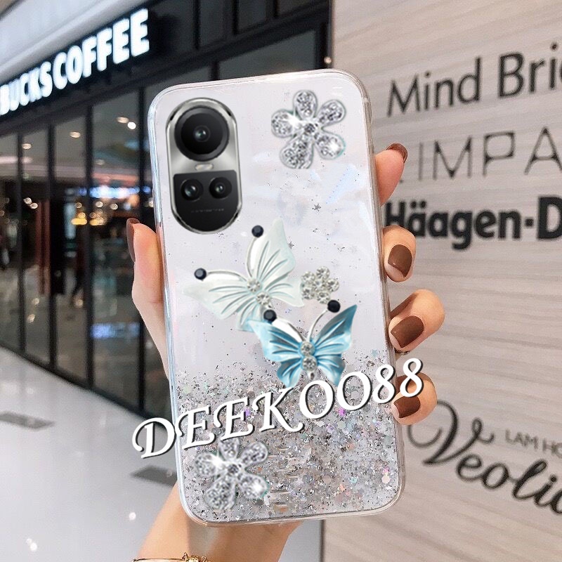 พร้อมส่ง-ใหม่-เคสโทรศัพท์มือถือนิ่ม-ลายผีเสื้อบินน่ารัก-ประดับเลื่อม-แวววาว-สําหรับ-oppo-reno10-pro-plus-pro-5g-2023-reno-10-10pro-reno10pro