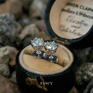 Fancy 1 คู่ แฟชั่น คลาสสิก หกง่าม โซลิแตร์ เพทาย ต่างหูสตั๊ด สําหรับผู้หญิง ผู้ชาย