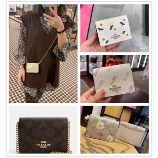 Mini Wallet c3050 c3058 c0061 Daisy กระเป๋าสตางค์ใบสั้นแบบสะพายข้าง แท้ COAC H กระเป๋าสตางค์ใบเล็กสุดน่ารัก