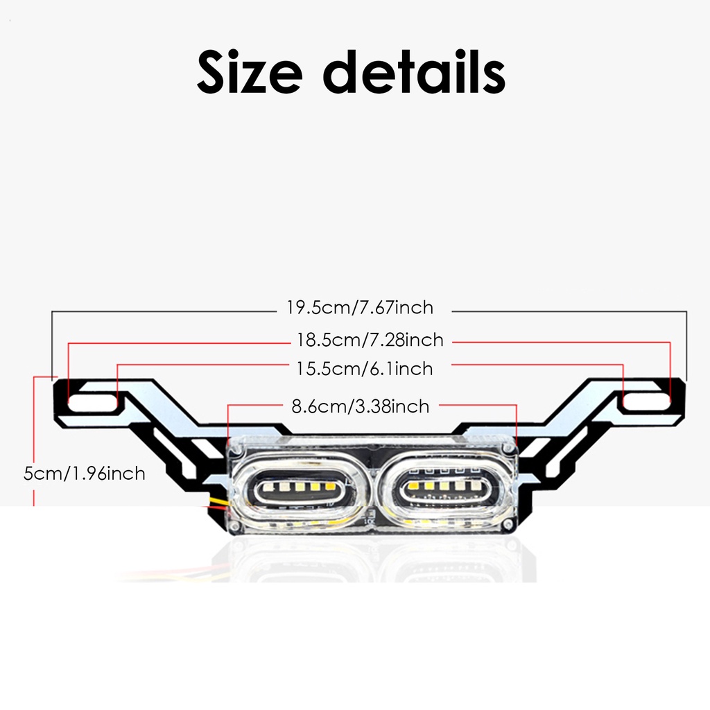 tl-ไฟเบรก-ไฟหยุด-led-rgb-12v-หลากสี-สําหรับรถจักรยานยนต์-ป้ายทะเบียนรถตํารวจ