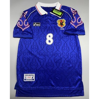 เสื้อบอล ย้อนยุค ทีมชาติ ญี่ปุ่น 1998 เหย้า ลายไฟ Retro Japan Home เบอร์ชื่อ 8 NAKATA เรโทร คลาสสิค