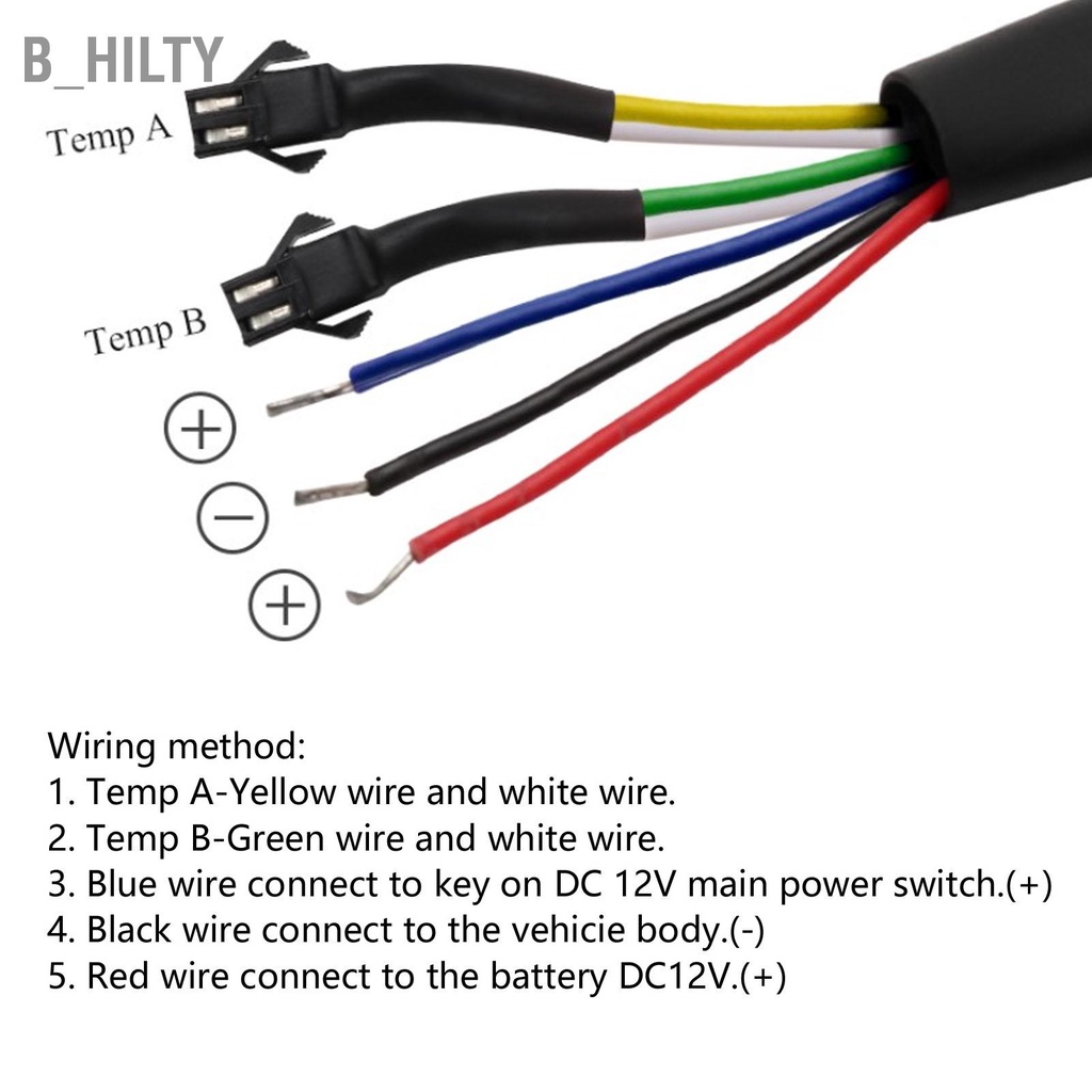 b-hilty-4-in-1-เครื่องวัดอุณหภูมิน้ํามัน-หน้าจอ-lcd-ดิจิทัล-dc12v-สําหรับรถจักรยานยนต์