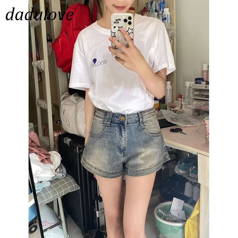 dadulove-new-american-ins-high-street-retro-denim-shorts-niche-high-waist-a-line-pants-large-size-hot-pants