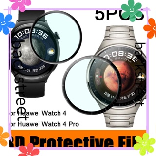 Backstreet 5 ชิ้น 3 มิติ ฟิล์มป้องกัน HD อุปกรณ์เสริม ใส การ์ด เคส สําหรับ Huawei Watch 4 Pro
