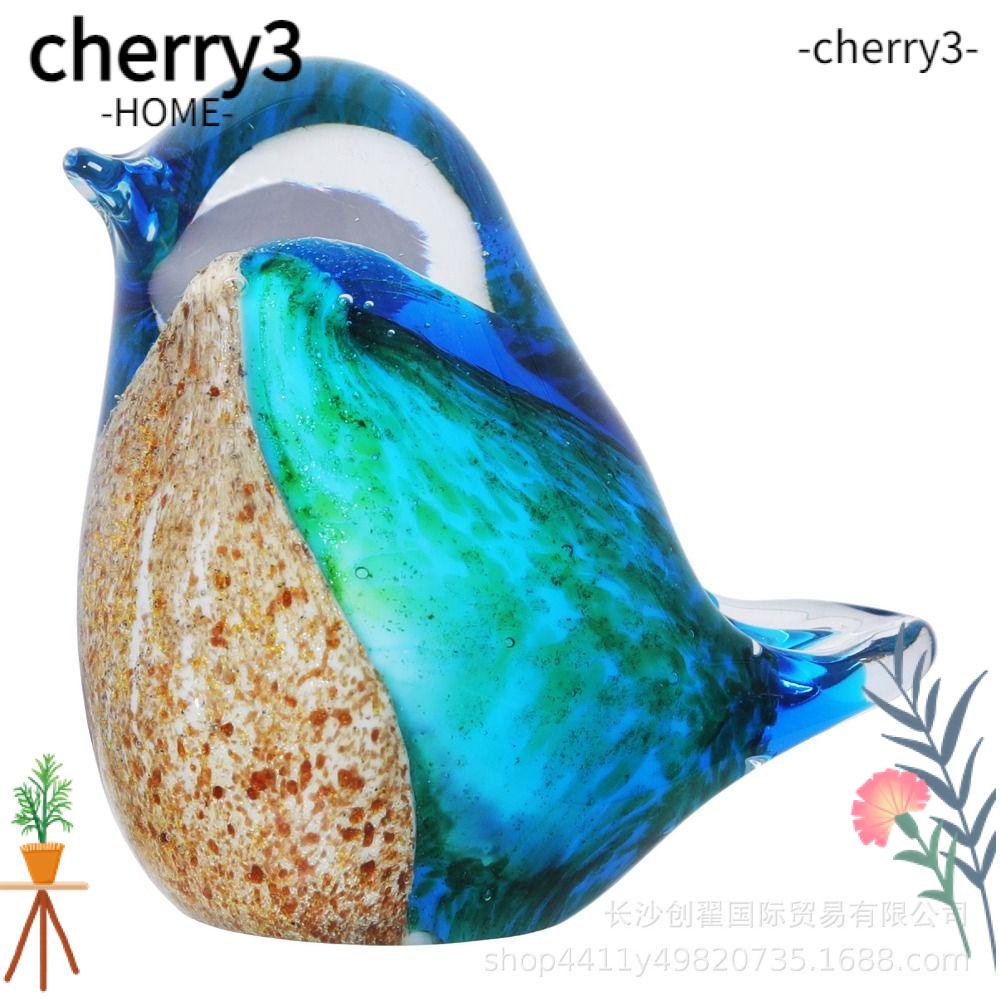 cherry3-นกแก้วแฮนด์เมด-สีฟ้าเข้ม-สําหรับตกแต่งบ้าน