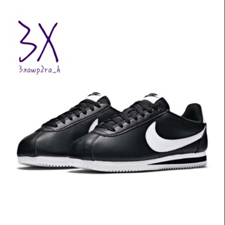 รองเท้าผ้าใบผู้ชาย nike cortez basic leather06 (black-white) รองเท้า