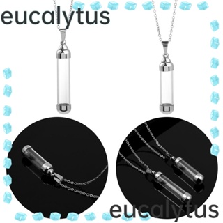 Eutus จี้ขวดโหลแก้วใส่น้ําหอม สร้อยคอ สายโซ่เหล็ก เปิดได้ DIY