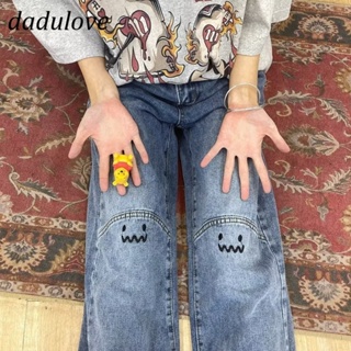 DaDulove💕 New American Ins High Street Retro Embroidery Jeans Niche High Waist Loose Wide Leg Pants Trousers