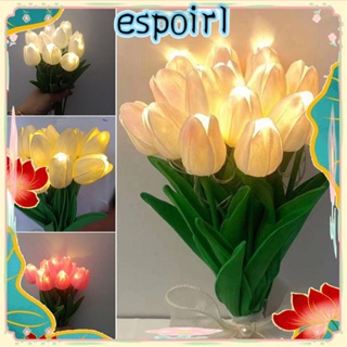 Espo โคมไฟตั้งโต๊ะ Led รูปดอกทิวลิป 10 ชิ้น สําหรับงานแต่งงาน