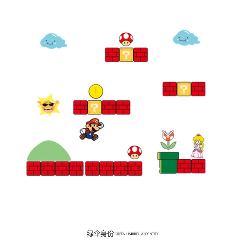 สติกเกอร์สะท้อนแสง-ทรงสามเหลี่ยม-ลายการ์ตูน-super-mario-แบบสร้างสรรค์-สําหรับติดตกแต่งกระจกรถยนต์