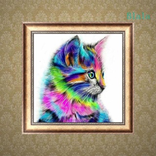 Blala ภาพจิตรกรรมปักครอสสติตช์ รูปแมว 5D หลากสีสัน สําหรับตกแต่งบ้าน DIY