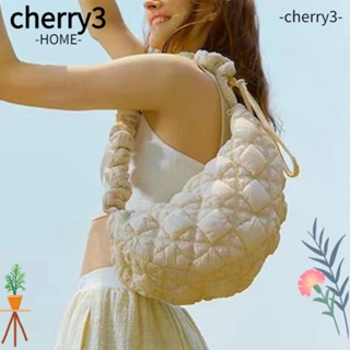 Cherry3 กระเป๋าสะพายไหล่ กระเป๋าถือลําลอง จุของได้เยอะ ลายก้อนเมฆ จับจีบ