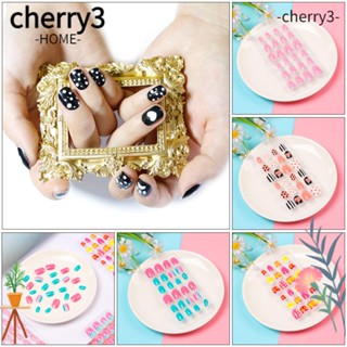 Cherry3 เล็บปลอม แบบเต็มรูปแบบ ถอดออกได้ สําหรับเด็ก