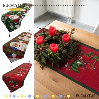 Eutus ผ้าปูโต๊ะ ผ้าโพลีเอสเตอร์ ลายคริสต์มาส สําหรับตกแต่งบ้าน