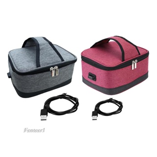 [Fenteer1] กระเป๋าอุ่นอาหารกลางวันไฟฟ้า กันน้ํา มีฉนวนกันความร้อน ชาร์จ USB สําหรับปิกนิก เดินทาง ตั้งแคมป์