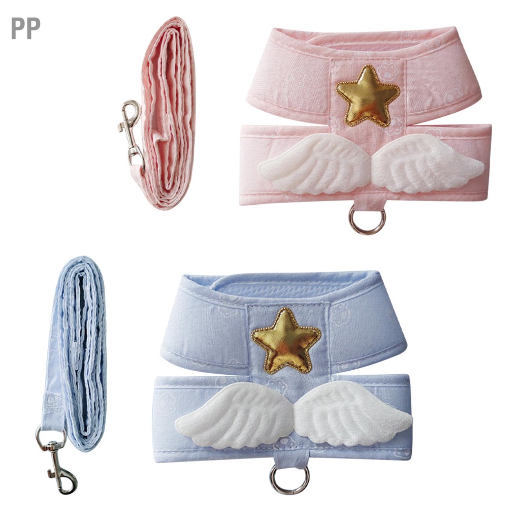 pp-cat-harness-leash-ปรับได้-4-season-universal-น่ารัก-angel-wings-vest-with-1-5m-traction-rope-for-kitten