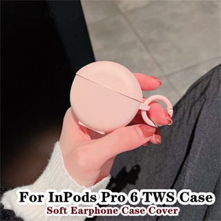 【จัดส่งรวดเร็ว】เคสหูฟัง แบบนิ่ม สีพื้น สีชมพู และสีฟ้า สําหรับ InPods Pro 6 TWS Pro6