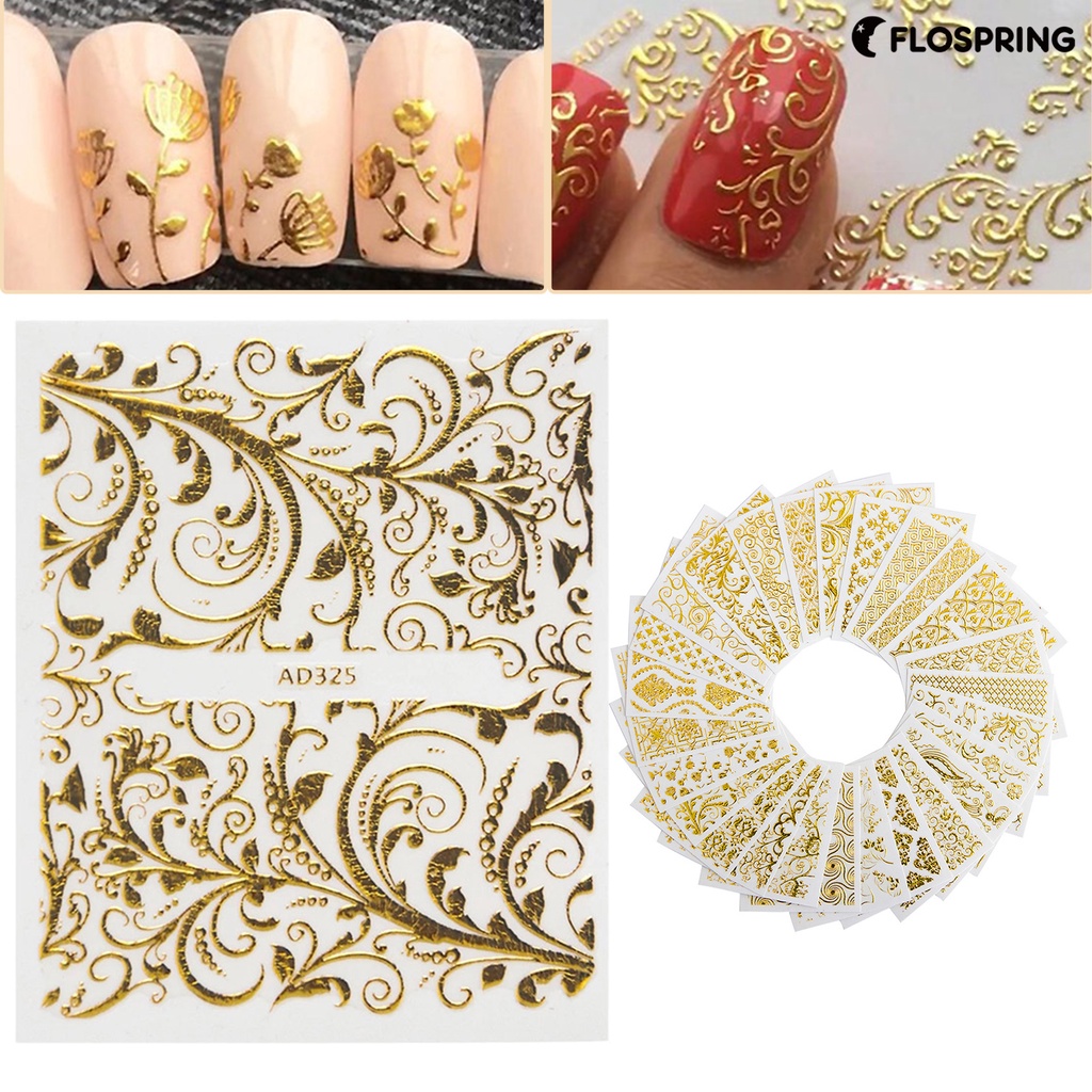 flospring-20-ชิ้น-เซต-แต่งเล็บ-รูปลอก-สากล-น้ําหนักเบา-กระดาษ-โลหะ-รูปแบบร้อน-รูปลอกเล็บ-สําหรับผู้หญิง