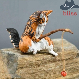 Bliss รูปปั้นแมวบอนไซ งานฝีมือ สร้างสรรค์ สําหรับแขวนตกแต่งตู้ปลา