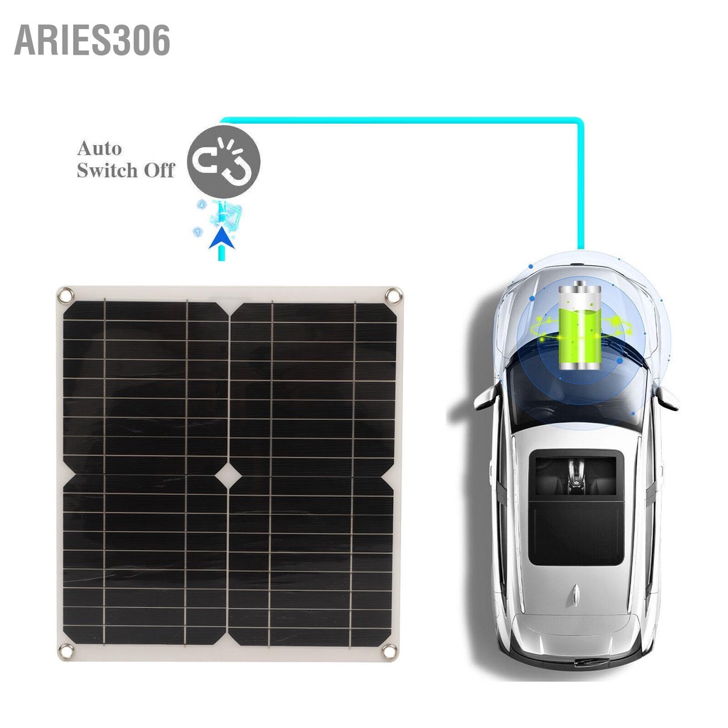 aries306-แผงเซลล์แสงอาทิตย์-monocrystalline-silicon-กันน้ำประสิทธิภาพสูง-สำหรับรถพ่วง-เรือ-รถ-rv-20w-18v