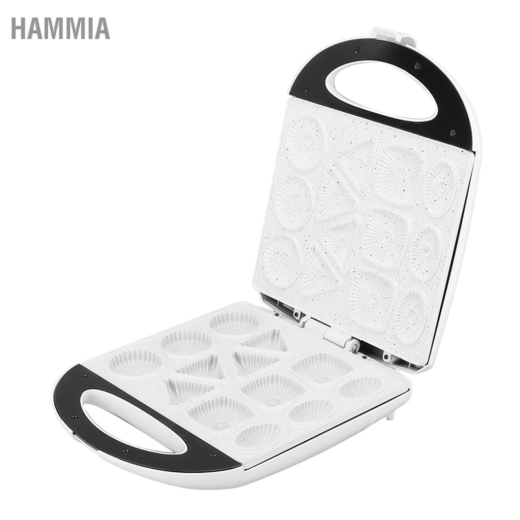 hammia-กระทะคุกกี้ไฟฟ้าความร้อนสองด้านเครื่องทำคุกกี้มัลติฟังก์ชั่นสำหรับอาหารเช้าที่บ้านสีขาว