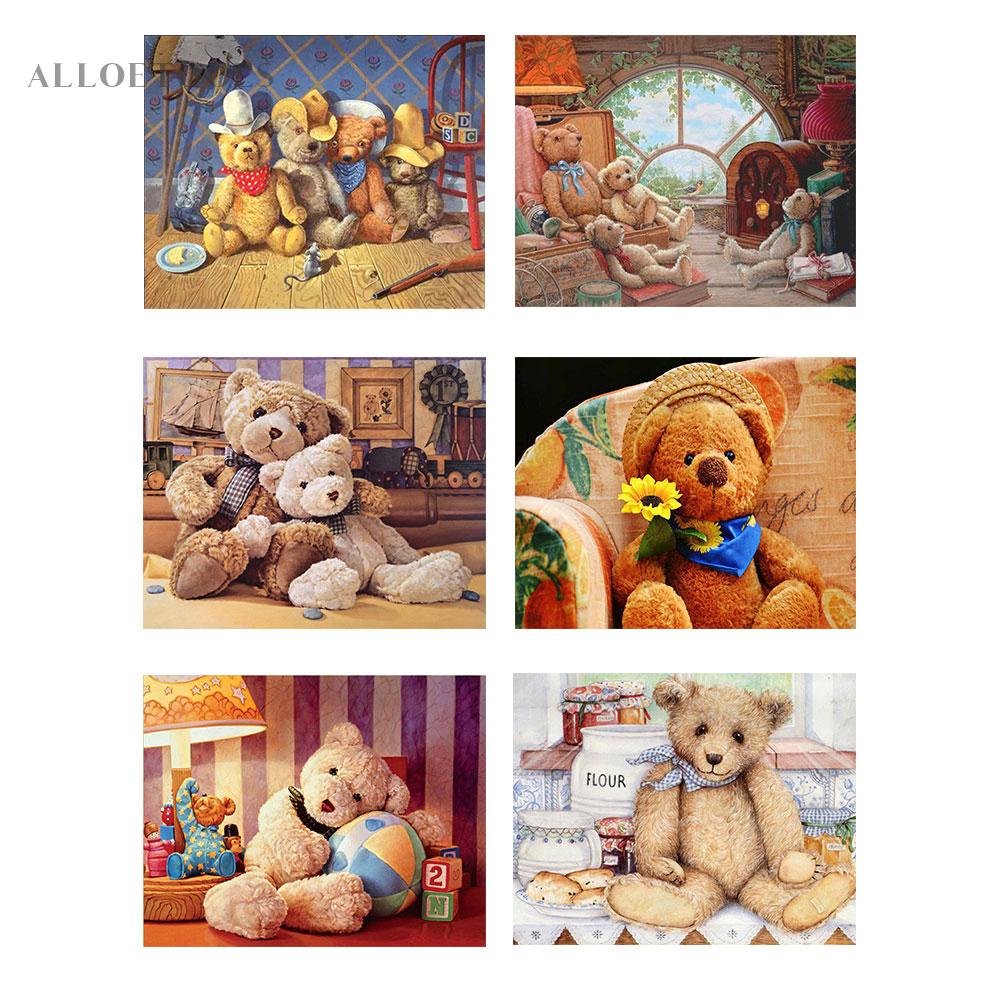 ภาพปักครอสสติตช์คริสตัล-เพชรเทียม-รูปการ์ตูนหมี-5d-สําหรับตกแต่งผนังบ้าน-diy-alloetools-th