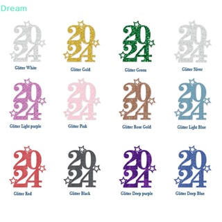 &lt;Dream&gt; ป้ายปักหน้าเค้ก ลาย Happy New Year 2024 ขนาดเล็ก สําหรับตกแต่งเค้ก 10 ชิ้น