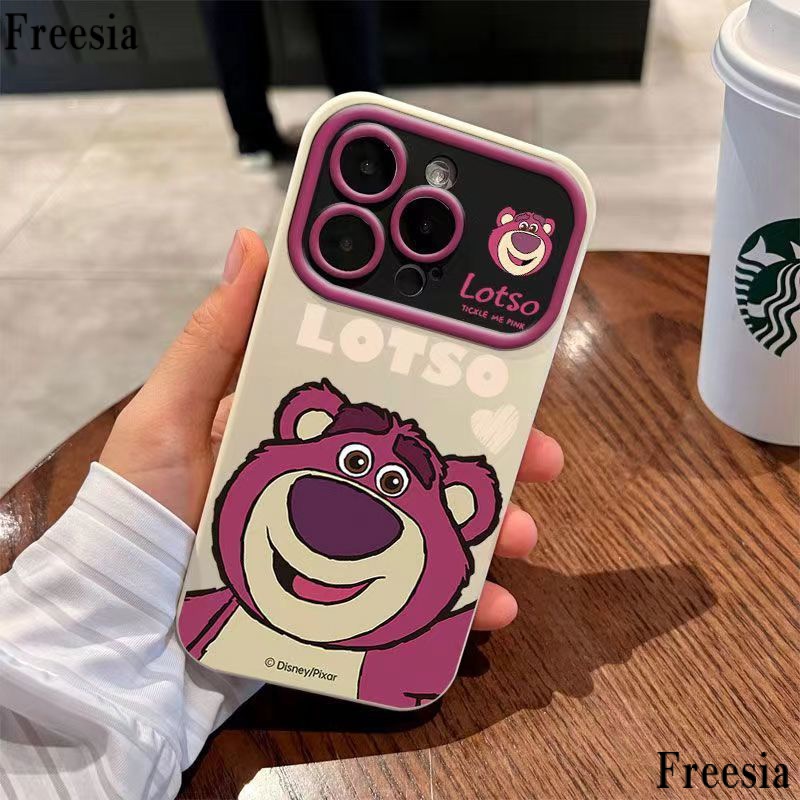 เคสโทรศัพท์มือถือ-ซิลิโคนนุ่ม-ลายหมีสตรอเบอร์รี่-ภาษาอังกฤษ-สําหรับ-iphone-14promax-13pro-12-11-7p-7x1t