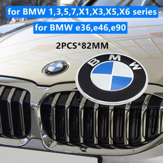 ตราสัญลักษณ์โลโก้ BMW 2Pin 82 มม. แบบเปลี่ยน สําหรับ B&amp;M&amp;W E30 E36 E46 E39 E60 E90 E92 E65 E28 E34 E38 X3 X5 X6 3 4 5 6 7 8 2 ชิ้น