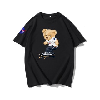 【hot sale】เสื้อยืดแขนสั้น ผ้าฝ้าย ทรงหลวม ลาย Nasa แฟชั่นฤดูร้อน สไตล์ญี่ปุ่น สําหรับผู้ชาย และผู้หญิง