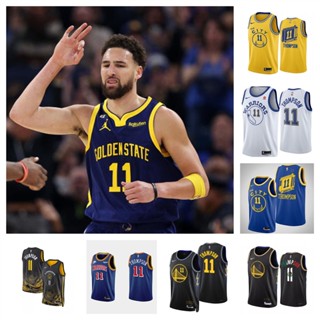 Golden State Warriors Jersey #11 Klay Thompson เสื้อบาสเก็ตบอลสีดำของผู้ชายสั้น -เสื้อยืดกีฬา 01