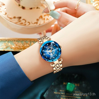 Seno Watch (กล่องของขวัญ) S042 Starry Sky Diamond Surface นาฬิกาข้อมือ สายเหล็กแข็ง กันน้ํา หลายหน้า สําหรับผู้หญิง