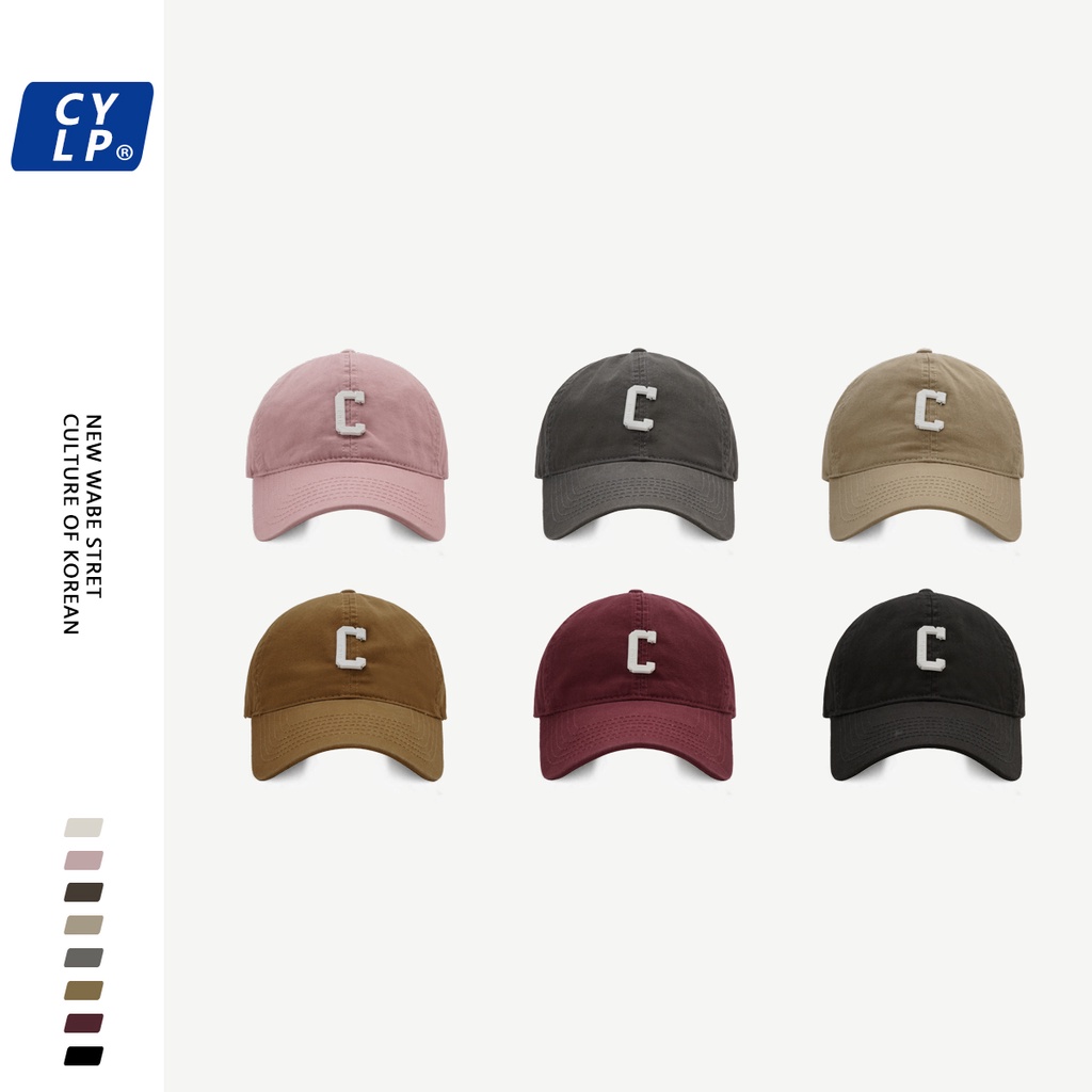 หมวกเบสบอล-หมวกบังแดด-พิมพ์ลายตัวอักษร-c-แบบรูกลวง-สไตล์เกาหลี-แฟชั่นฤดูร้อน-สําหรับผู้หญิง