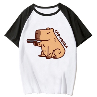 Capybara เสื้อยืด พิมพ์ลายกราฟฟิค อนิเมะญี่ปุ่น สําหรับผู้หญิง