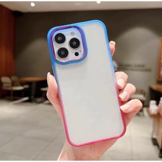 เคสมือถือoppo A77/A57/A96/A76/A77S/A16/A15/A54/Reno7Z/Reno8Z/A17/A16K เคส ขอบนิ่มหลังแข็ง เคสหลังใสขอบสีทูโทน ส่งจากไทย