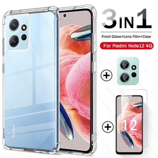 3in1 For Xiaomi Redmi Note 12 Turbo 5G 4G note12 pro+ pro plus  Camera Lens Protector + screen Tempered Glass + Soft Shockproof Cover