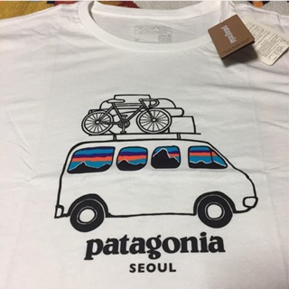 【ใหม่】เสื้อยืดแขนสั้นพิมพ์ลายจักรยาน Patagonia สําหรับผู้ชาย