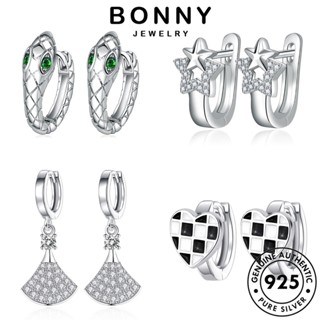 BONNY JEWELRY มอยส์ซาไนท์ หนีบ เพชร เกาหลี แฟชั่น ห่วง แท้ ผู้หญิง เครื่องประดับ ไข่มุก 925 Silver ต่างหู ตุ้มหู เครื่องประดับ เงิน ต้นฉบับ M014