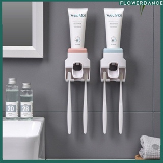 Creative Wall Mounted Automatic Toothpaste Dispenser Lazy Toothpaste Squeezer ผู้ถือแปรงสีฟันห้องอาบน้ำเครื่องมือ Flower