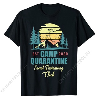 เสื้อยืดผ้าฝ้ายพิมพ์ลายoversize T-shirt เสื้อยืดผ้าฝ้าย พิมพ์ลาย Camp Quarantine Social Distancing Club สไตล์ฮิปฮอป สําห