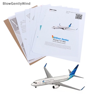 Blowgentlywind โมเดลเครื่องบินกระดาษ 3D 1:100 Boeing 737-800 แฮนด์เมด DIY BGW