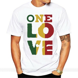 ดูดีนี่ เสื้อยืดลําลอง แขนสั้น คอกลม พิมพ์ลาย One Love Rasta Reggae ทรงหลวม สวมใส่สบาย เหมาะกับของขวัญ สําหรับผู้ชาย