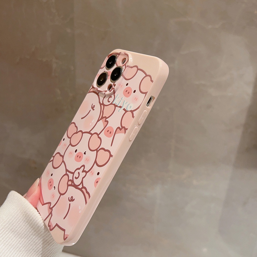 เคสโทรศัพท์มือถือ-ซิลิโคน-ลายการ์ตูนหมูสีชมพูน่ารัก-สําหรับ-iphone-14-11-12-13-pro-max-at0351