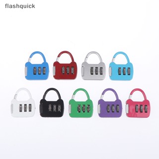 Flashquick รหัสผ่านล็อคกระเป๋าเป้สะพายหลัง 3 หลัก แบบพกพา ขนาดเล็ก สังกะสี