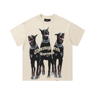 Rep-res-ent88- เสื้อยืดแขนสั้น ลาย Dobermann สามสี คุณภาพสูง แฟชั่นล่าสุด YUFJTYD