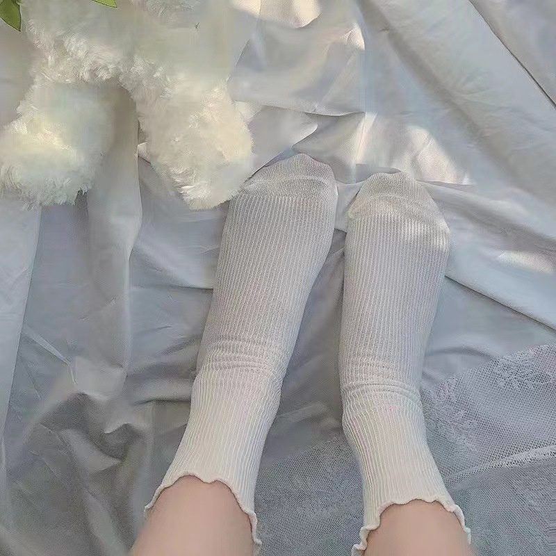 jk-ถุงเท้ายูนิฟอร์ม-แบบบาง-แต่งขอบหู-สีขาว-สีดํา-และสีขาว-แฟชั่นฤดูร้อน-สไตล์โลลิต้า-สําหรับเด็กผู้หญิง