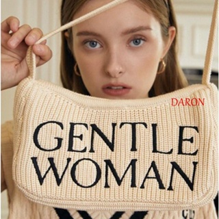 Daron Gentlewoman กระเป๋าสะพายไหล่ กระเป๋าเมสเซนเจอร์ พิมพ์ลายตัวอักษรไทยน่ารัก ลําลอง สําหรับผู้หญิง