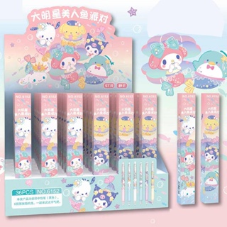 2023 สุ่ม 1 ชิ้น นางเงือก Sanrio ลูกกลิ้งปากกาการ์ตูน เครื่องเขียน Mymelody Kuromi Cinnamoroll Pochacco หมึกสีดํา ปากกาเจล เครื่องเขียน ของขวัญสําหรับเด็ก