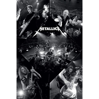 โปสเตอร์โลหะ พิมพ์ลาย Metallica Live สีดํา และสีขาว สําหรับตกแต่งผนัง